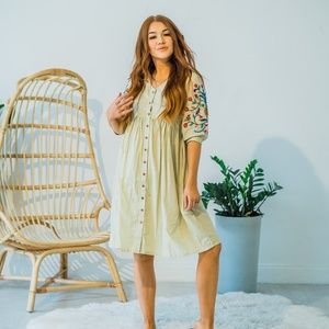 Ethically made Artisan crafted Saya Cotton Embroidered dress